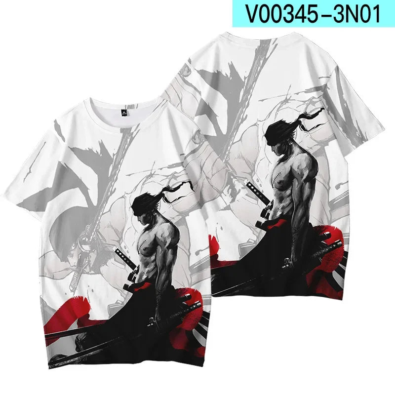 Anime Summer ONE PIECE T-Shirt Luffy Zoro 3D Print Clothes Female Male Fashion T Shirts Short Sleeves Casual Tops