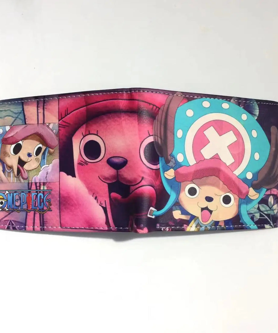 One Piece Anime PU Wallet Zoro Luffy Ace Character Wallet Foldable Portable Multi-Function Card Holder Coin Purse Birthday Gift