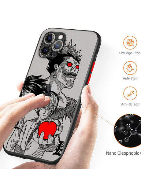 Death Note Cool Art Anime Frosted Translucent For Apple iPhone 16 15 14 13 12 11 XS XR X Pro Max Plus Mini Matte Phone Case