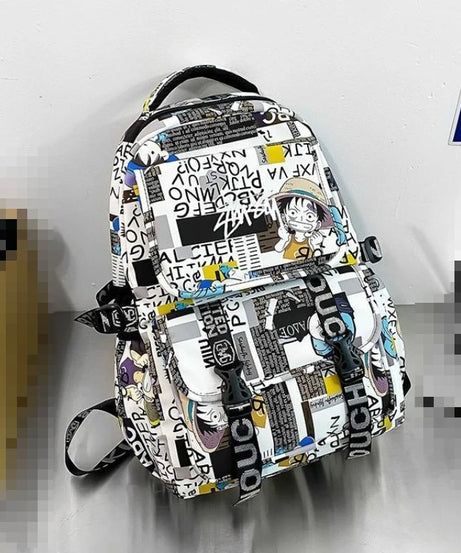 Monkey· D·Luffy cute creative simple anime peripheral waterproof graffiti schoolbag for primary and secondary school students