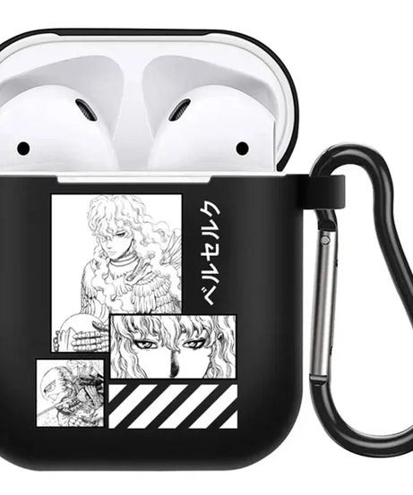 anime Berserk Guts Zodd Earphone Case For AirPods4 1 2 3 Pro Black Soft silicone wireless Bluetooth headphone case