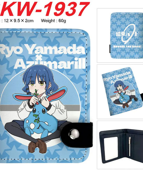 BOCCHI THE ROCK! Anime Yamada Ryo Synthetic Leather Short Men Wallet Gotoh Hitori Card Holder Purse