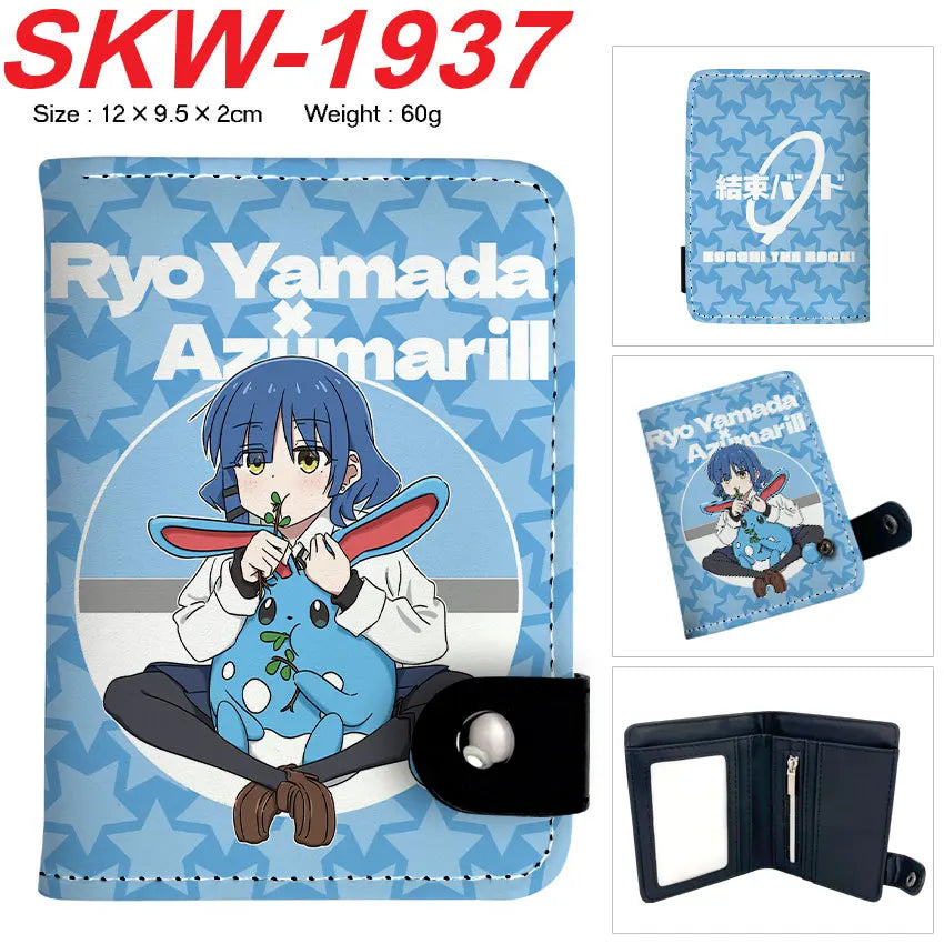 BOCCHI THE ROCK! Anime Yamada Ryo Synthetic Leather Short Men Wallet Gotoh Hitori Card Holder Purse