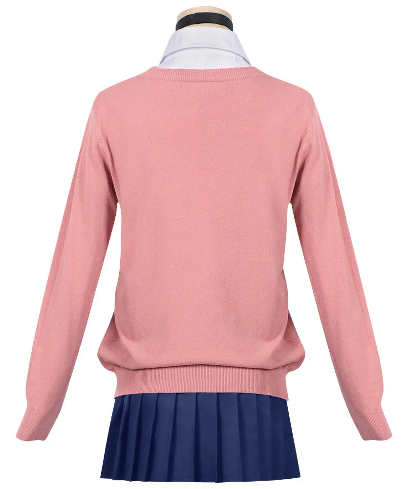 Anime Momo Ayase Cosplay Costume Women Sailor Dress Pink Sweater Skirt School Uniform Disguise Suits Halloween Carnival Clothes