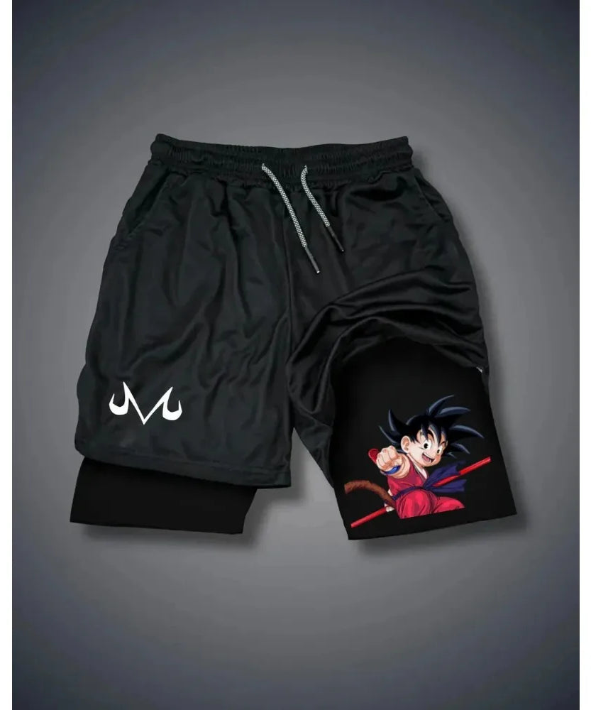 Retro Dragon Ball Shorts Wukong Art Official Men's Quick Drying Pants Summer Fashion Sports Double Layer Pants Y2K