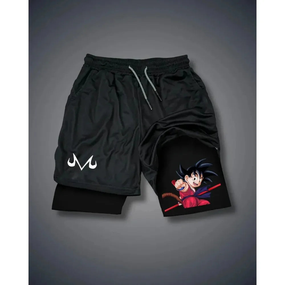 Retro Dragon Ball Shorts Wukong Art Official Men's Quick Drying Pants Summer Fashion Sports Double Layer Pants Y2K