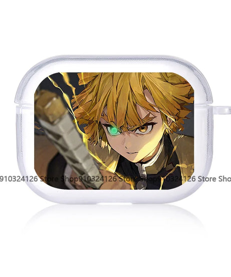 For AirPods 4 2024 Earphone Cove Anime Demon Slayer Cool Cute for Apple Airpod Pro2 Pro 1 2 3 4th Transparet Cover Fundas