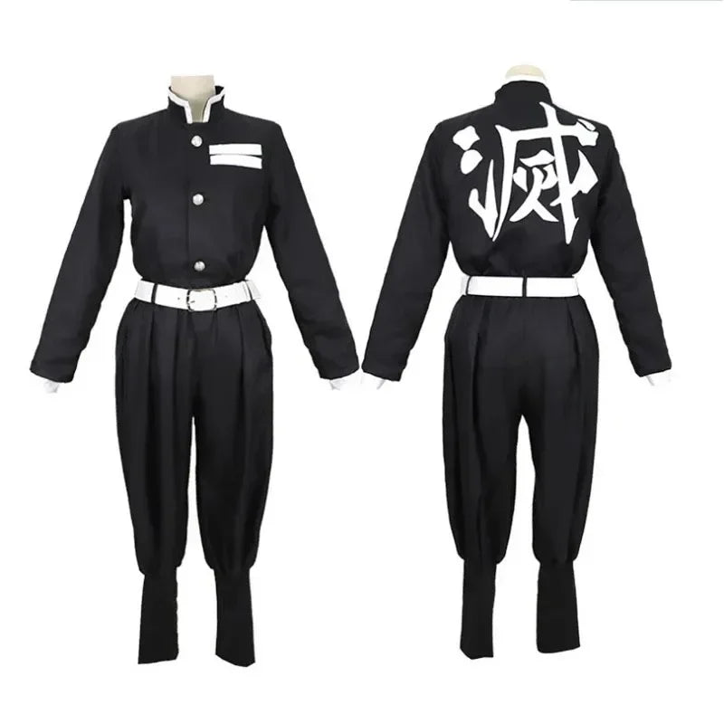 Anime Demon Slayer Tomioka Giyuu Cosplay Costume – Uniform & Wig Set 3