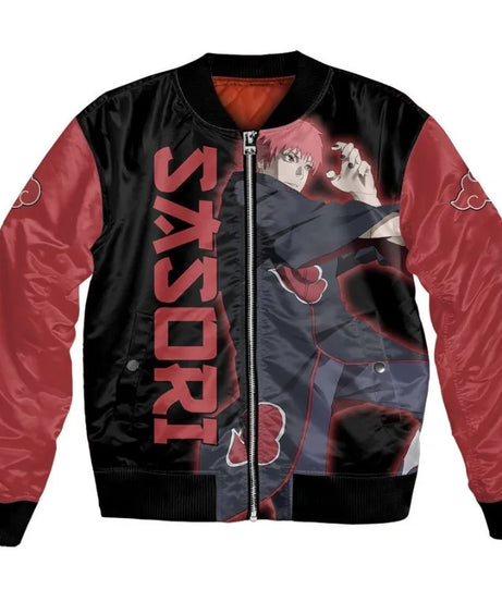 Plus Size Anime Bomber Jacket for Men - One Piece Naruto Dragon Ball Themed Military Aviator Coat, Cosplay Winter Outerwear Gift