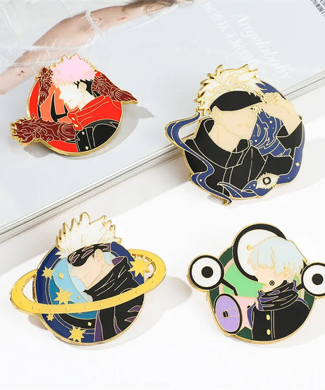 Anime Jujutsu Kaisen Badge Brooch Gojo Satoru Fushiguro Megumi Cosplay Metal Woman Man Pin Broochs Accessories