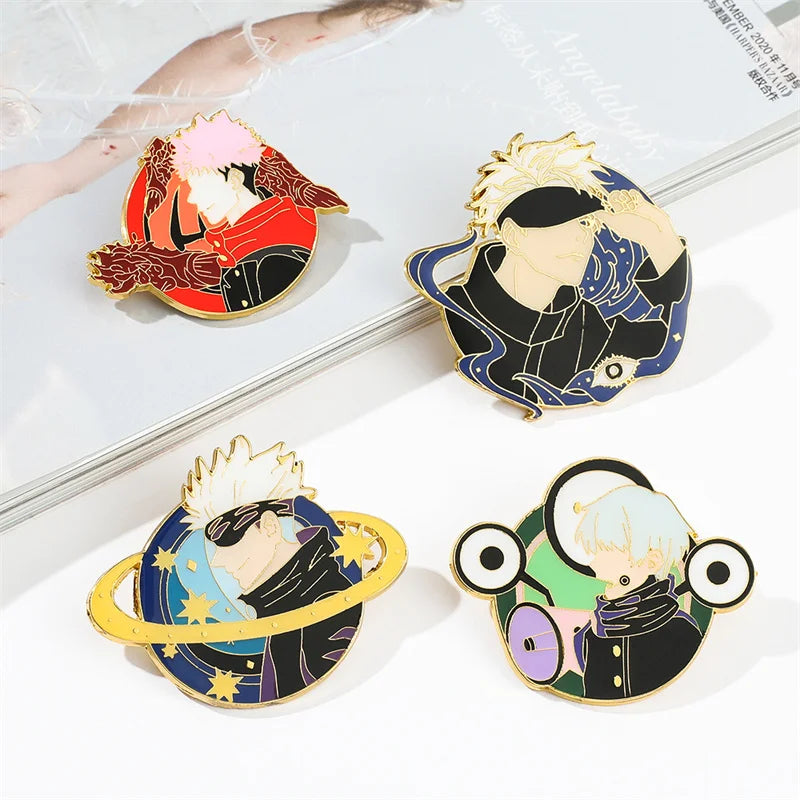 Anime Jujutsu Kaisen Badge Brooch Gojo Satoru Fushiguro Megumi Cosplay Metal Woman Man Pin Broochs Accessories