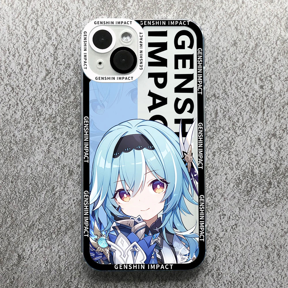 Anime Genshin Impact Anime Phone Case For Samsung S 20 21 22 23 PLUS S 23 24 ULTRA S21 FE Clear Soft Silicone TPU Cover