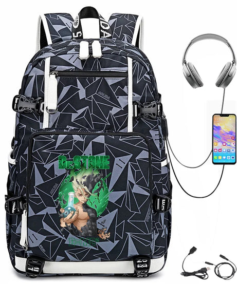 Dr. Stone Anime Backpack – Large Capacity Student & Travel Bag