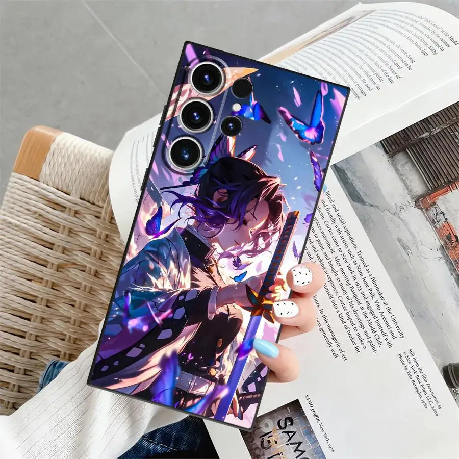 Demons Anime Slayer Case for Samsung Galaxy S25+ S9 S24+ S21 S22 S25 Ultra S20 S23 FE S24 Plus Soft Back Phone Cover