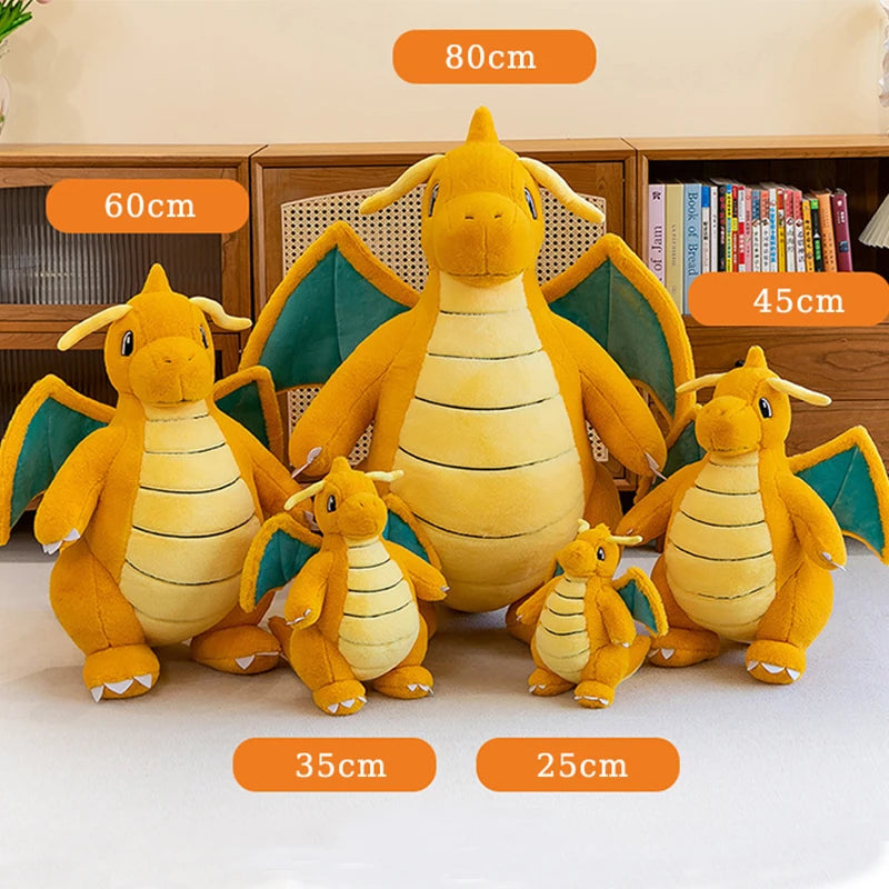 35/85cm Dragonite Pokemon Large Plush Toys Anime Doll Cute Pillow Giant Pokémon Plushie Stuffed Gift for Kids Christmas