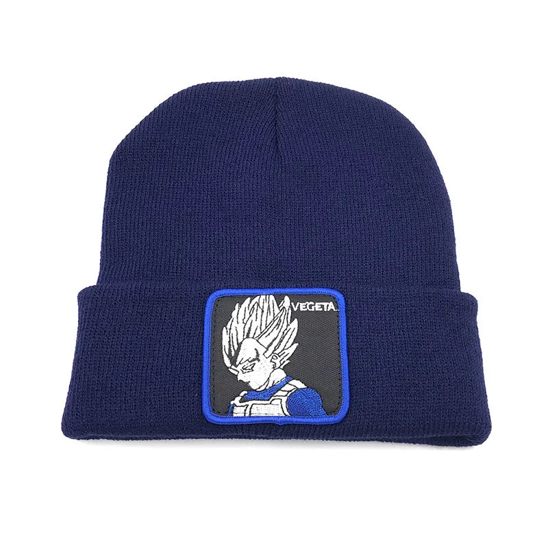 Autumn Winter Dragon Ball Knitted Cap Son Goku Vegeta  Warm Beanies Hat Adult Unisex Outdoor Embroidery Bonnet Christmas Gifts