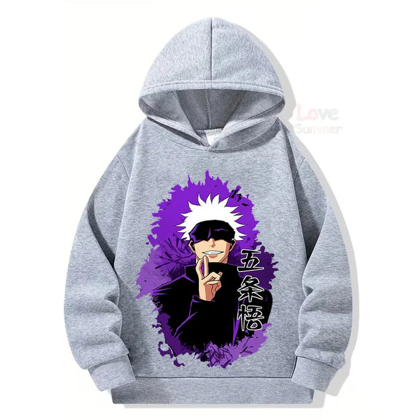 Jujutsu Kaisen Kids Anime Graphic Hoodie – Boys & Girls Streetwear Pullover