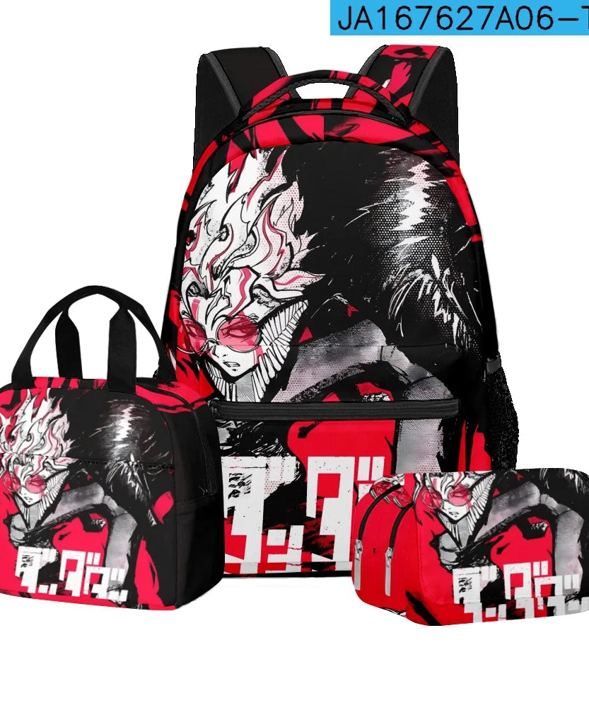 Luxury Popular Novelty DANDADAN 3D Printed 3pcs/Set student School Bags Travel Notebook Backpack Lunch bag Pencil Case