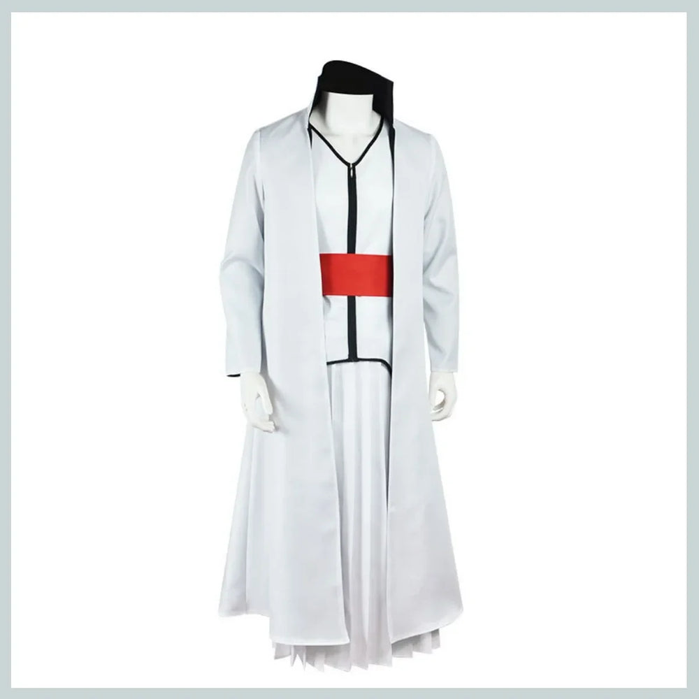 Bleach Aizen Sousuke Gotei 13 Captain Cosplay Costume – White Kendo Uniform & Wig Set 3
