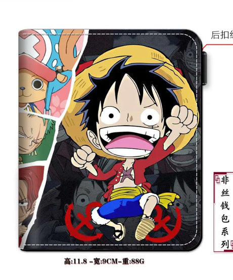 Anime One Piece Figure Wallet Luffy Purse Zoro Ace Bounty Order Skeleton Pattern Pu Kawaii Wallet Card Holder Purse