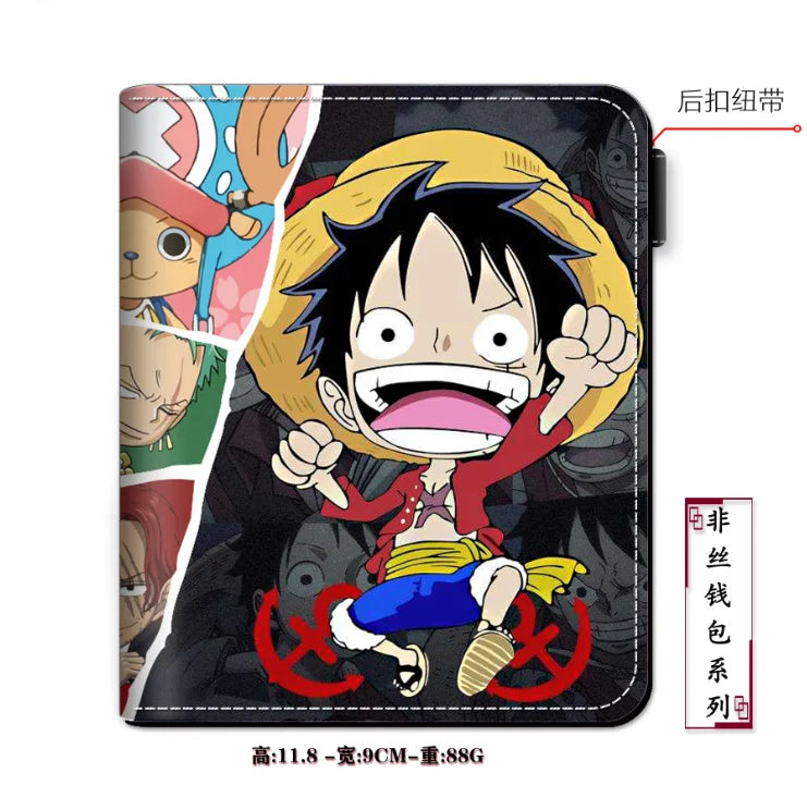 Anime One Piece Figure Wallet Luffy Purse Zoro Ace Bounty Order Skeleton Pattern Pu Kawaii Wallet Card Holder Purse
