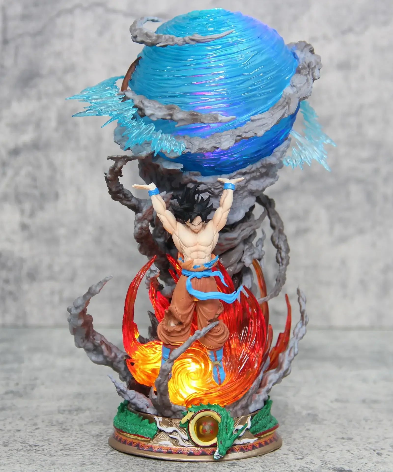 25cm Dragon Ball Anime Spirit Bomb Sou Goku Action Figure Super Saiya Pvc Model Statue Doll Collection Decoration Toys
