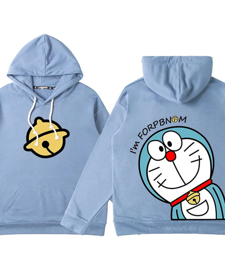 Doraemon Anime Hoodie – Cute Couple & Teen Pullover Jacket