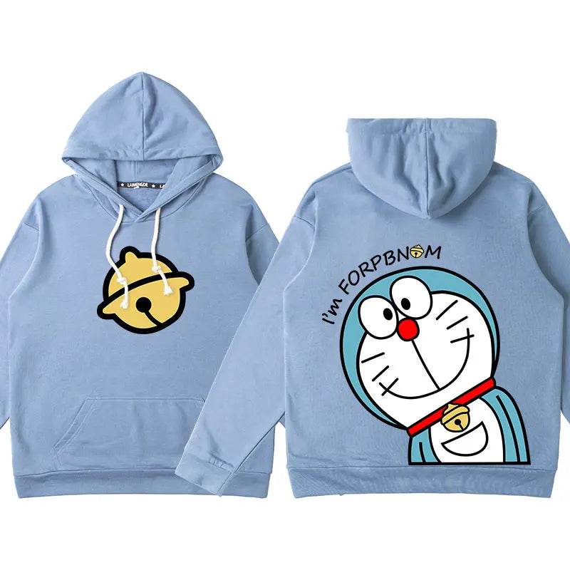 Doraemon Anime Hoodie – Cute Couple & Teen Pullover Jacket