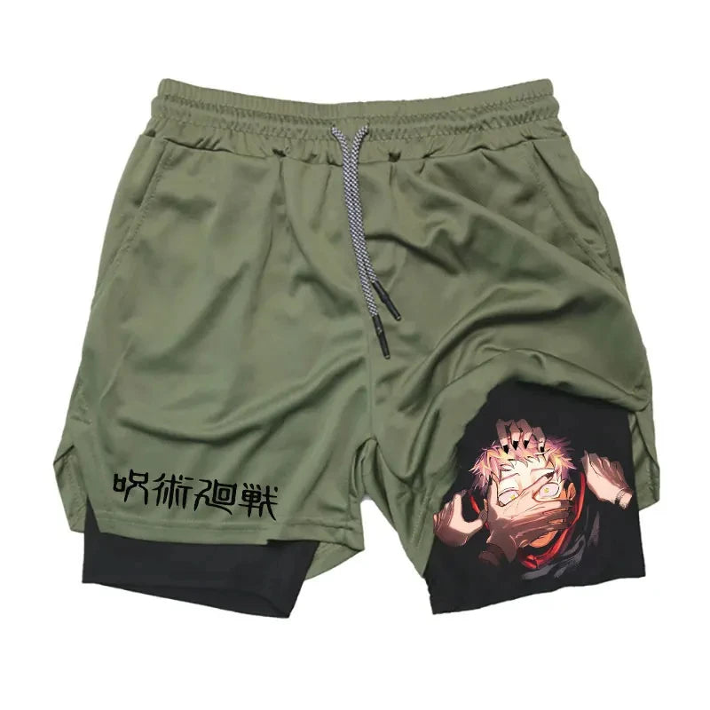Anime 2-in-1 Gym Shorts — Quick-Dry Sportswear 3