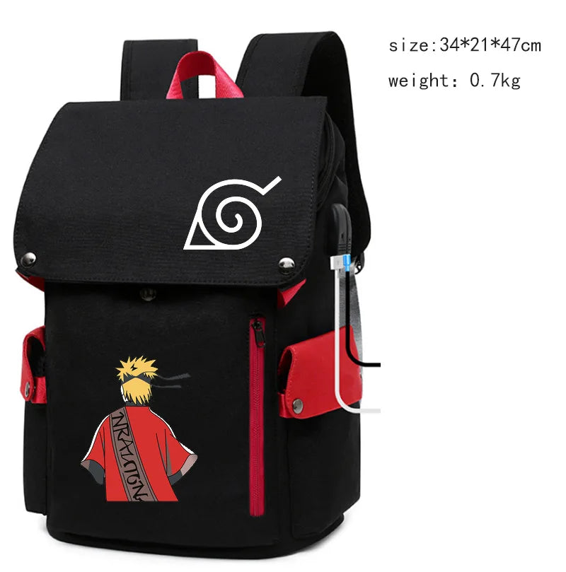Naruto Anime Laptop Backpack – Large Capacity Travel & School Bag