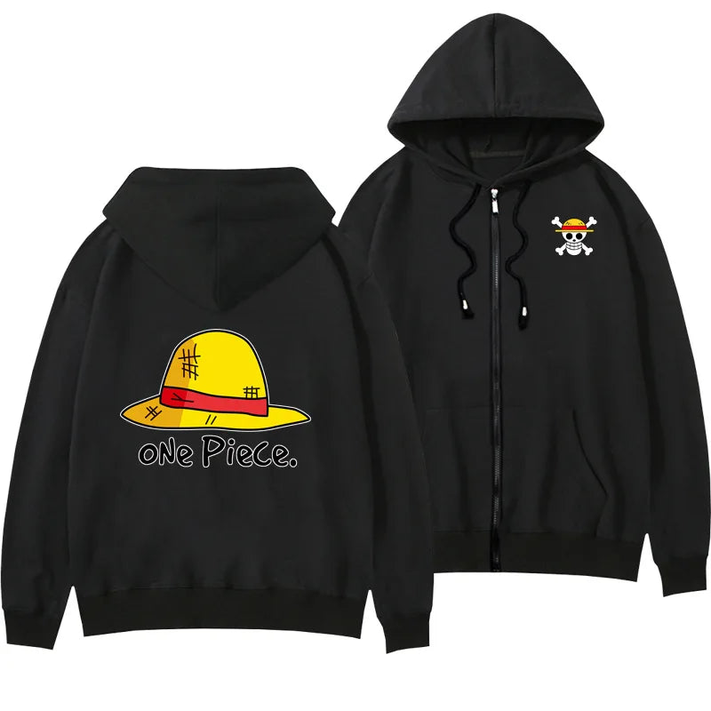 One Piece Anime Women Zip Up Hoodie Jacket Spring Autumn 2New Fashion Mens Sweatshirt Couple Promozed Clothes Coats