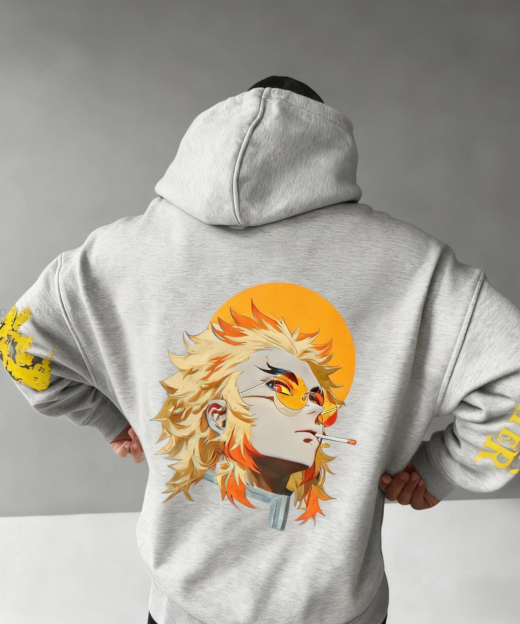 Demon Slayer Anime Autumn/Winter Men's New Rengoku Kyoujurou Printed Loose Casual Harajuku Parent Child Sweater Top