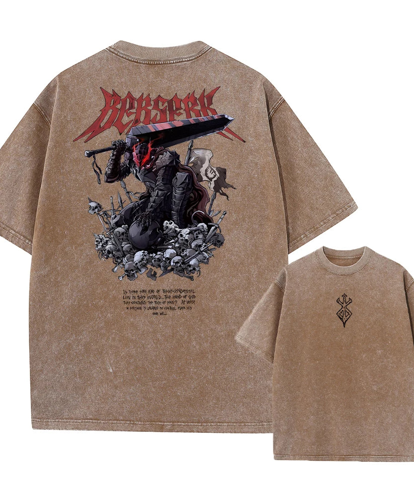 Berserk Anime Vintage Graphic T-Shirt – Harajuku Cotton Tee for Men & Women