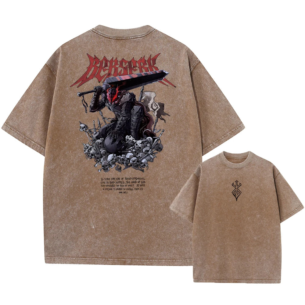 Berserk Anime Vintage Graphic T-Shirt – Harajuku Cotton Tee for Men & Women