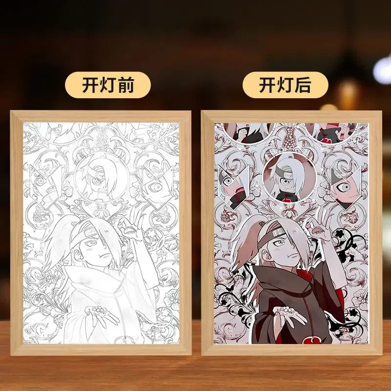 Naruto LED Night Light – Kakashi, Sasuke & Madara Anime Bedroom Lamp Gift