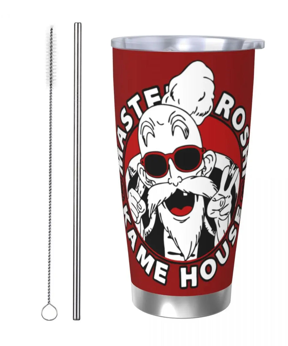 Son Goku & Vegeta DBZ Stainless Steel Tumbler – Double Wall Hot & Cold Cup with Straw