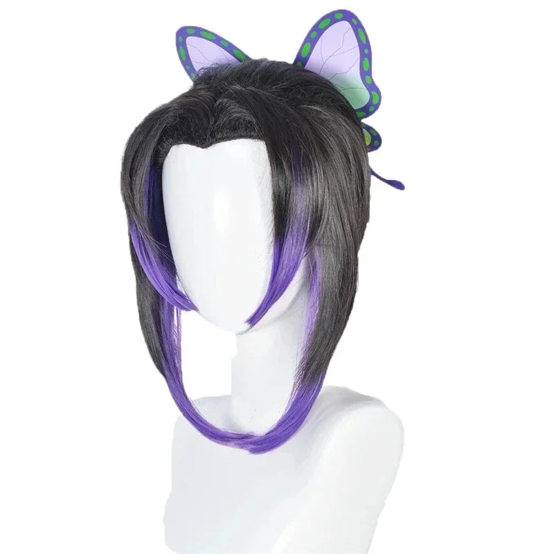 Anime Demon Slayer Shinobu Kocho Cosplay Costume – Uniform, Wig & Butterfly Set 7