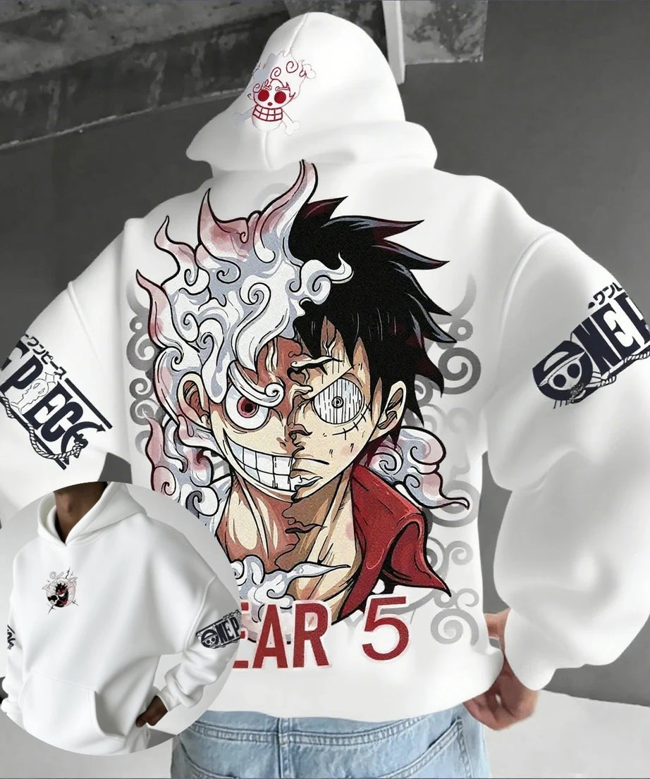Anime Hoodie Men Women One Piece Luffy Gear 5 Nika Streetwear Casual Pullover Sweatshirt Autumn Winter Cosplay Long Sleeve Tops
