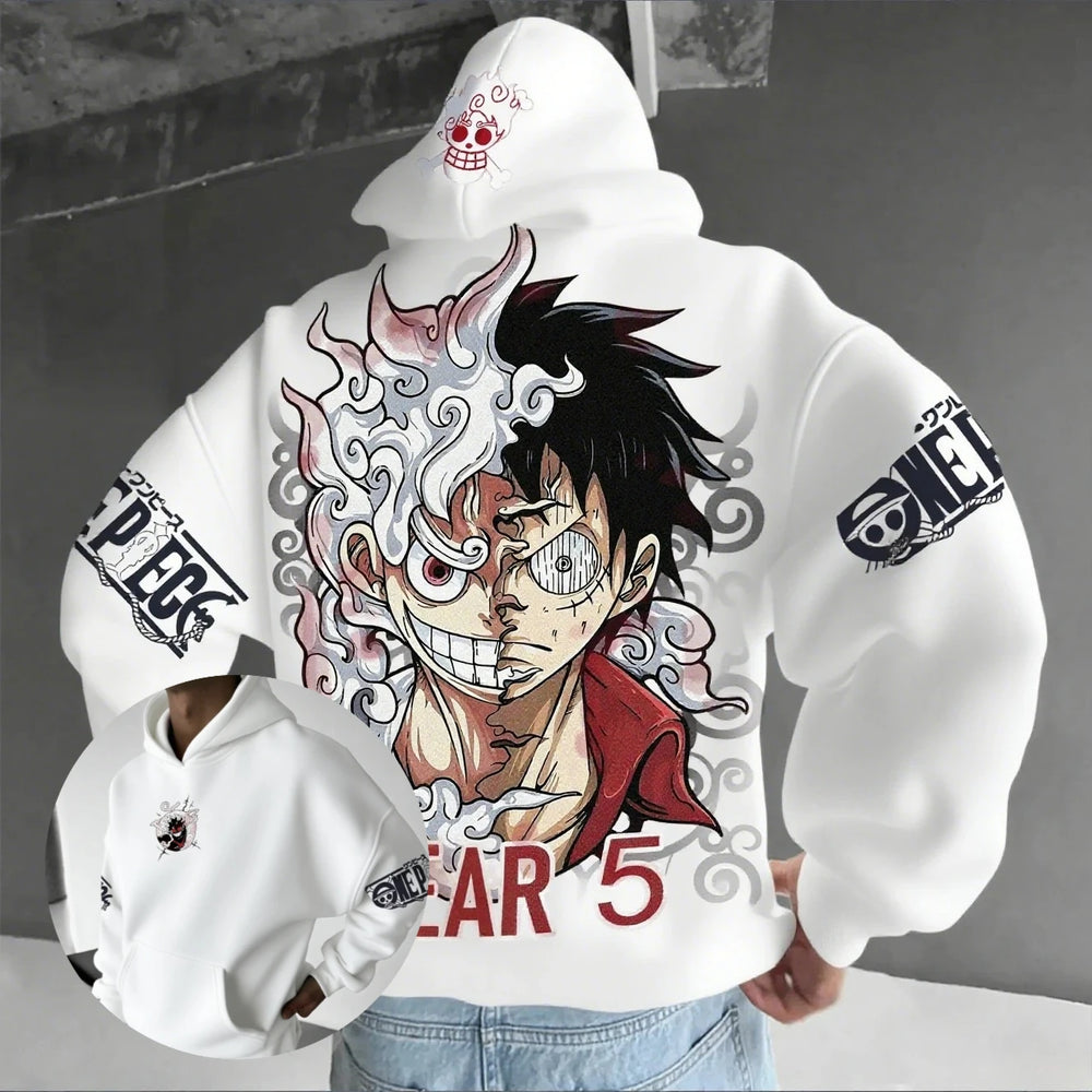 One Piece Luffy Gear 5 Hoodie — Print Pullover