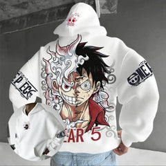 One Piece Luffy Gear 5 Hoodie — Print Pullover