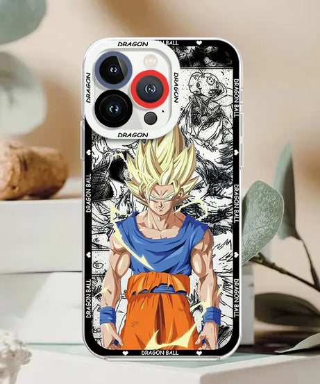 Goku & Vegeta Angel Eyes Case – Dragon Ball Transparent iPhone 7–15 Pro Max