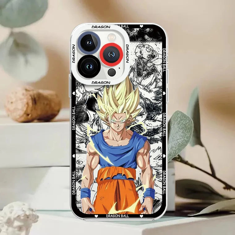 Goku & Vegeta Angel Eyes Case – Dragon Ball Transparent iPhone 7–15 Pro Max