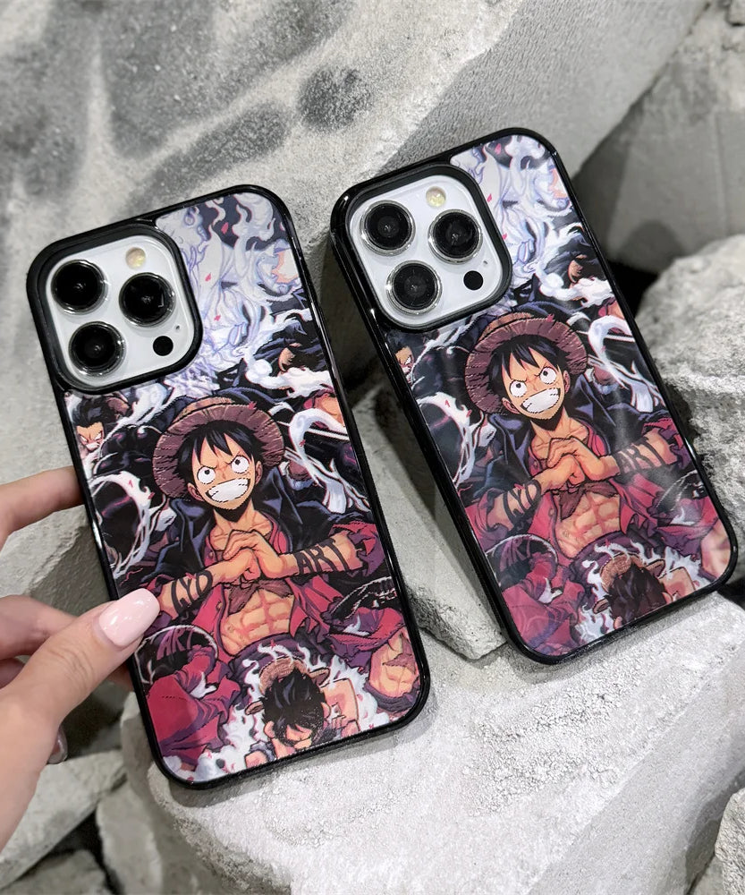Cute One Piece Luffy 3D Changing Visual Silicone For Magsafe Magnetic Cases For iPhone 16 15 14 13 12 17Pro Max Shockproof Cover