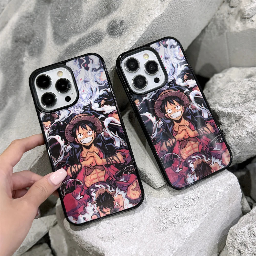Cute One Piece Luffy 3D Changing Visual Silicone For Magsafe Magnetic Cases For iPhone 16 15 14 13 12 17Pro Max Shockproof Cover