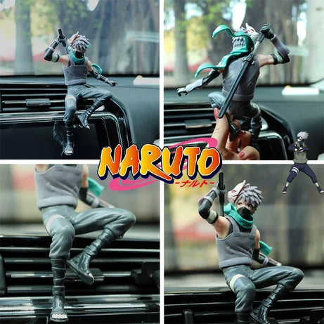 Naruto Kakashi Car Accessories Cute Action Figure Figurines Ornament Auto 3D Model Charm Fashion Model Toys Boy Gift New