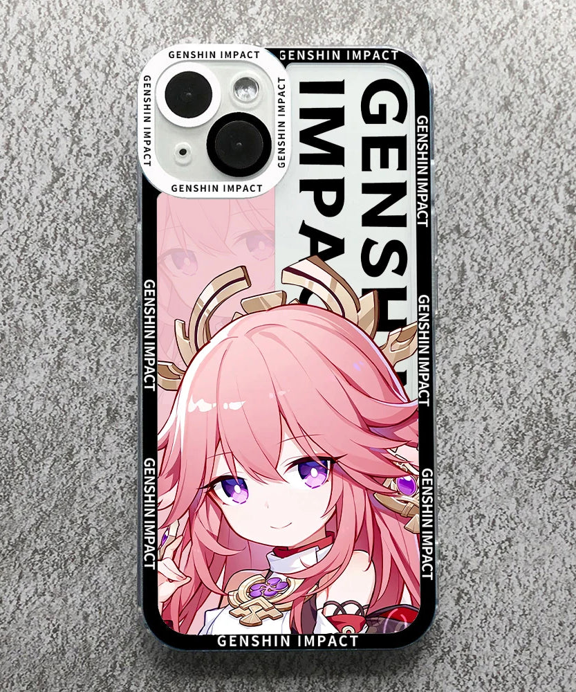 Anime Genshin Impact Anime Phone Case For Samsung S 20 21 22 23 PLUS S 23 24 ULTRA S21 FE Clear Soft Silicone TPU Cover
