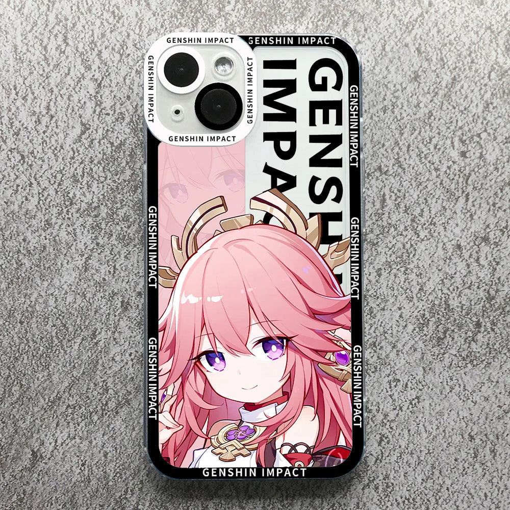 Anime Genshin Impact Anime Phone Case For Samsung S 20 21 22 23 PLUS S 23 24 ULTRA S21 FE Clear Soft Silicone TPU Cover