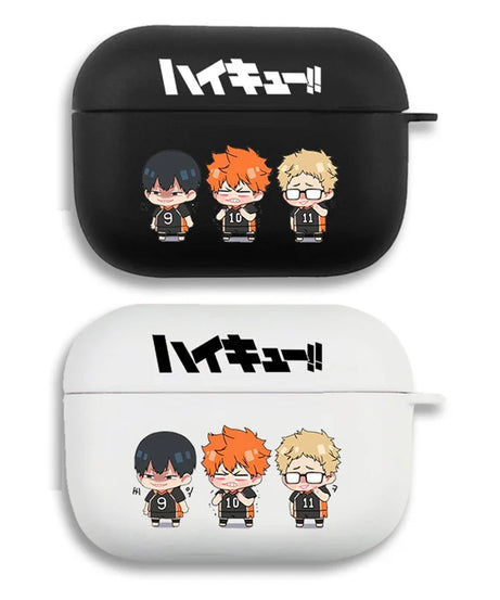 Cut Anime Oya Haikyuu Love Volleyball Earphone Case For AirPods 12 3 Pro Clear silicone wireless Bluetooth headphone case