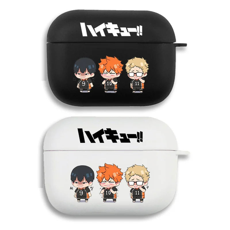 Cut Anime Oya Haikyuu Love Volleyball Earphone Case For AirPods 12 3 Pro Clear silicone wireless Bluetooth headphone case