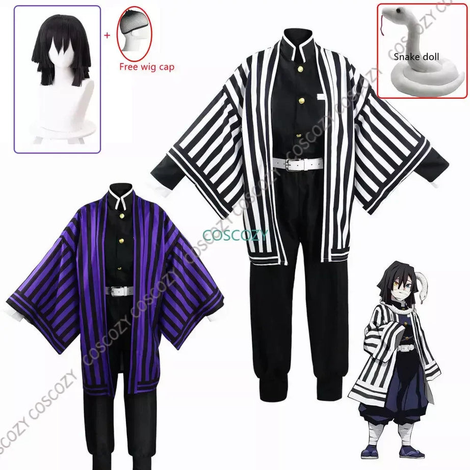 Demon Slayer Iguro Obanai Cosplay Haori Kimono & Snake Doll Set